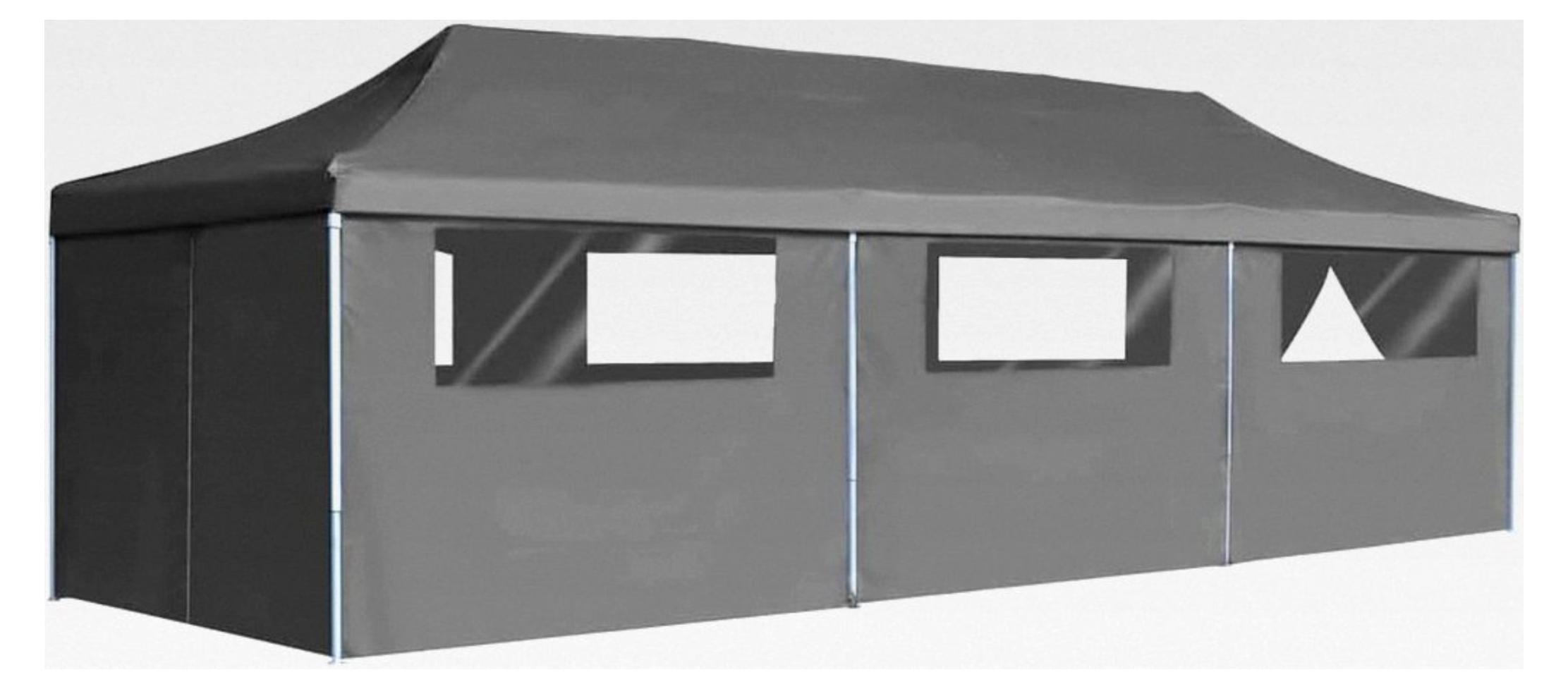Faltzelt Partyzelt Pop-Up mit 8 Seitenwänden 870x291x315 cm Anthrazit