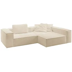 ECKSOFA CARMO Beige Flachgewebe