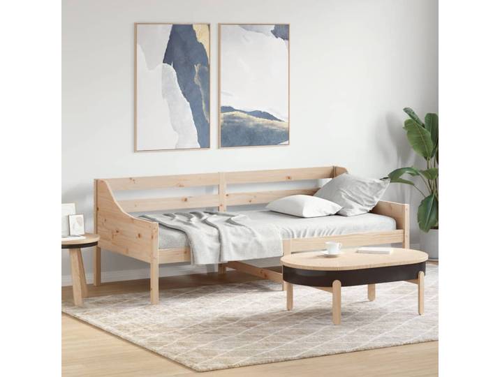 vidaXL Day Bed Natur 90 x 200 cm Solid pine wood, Plywood slats