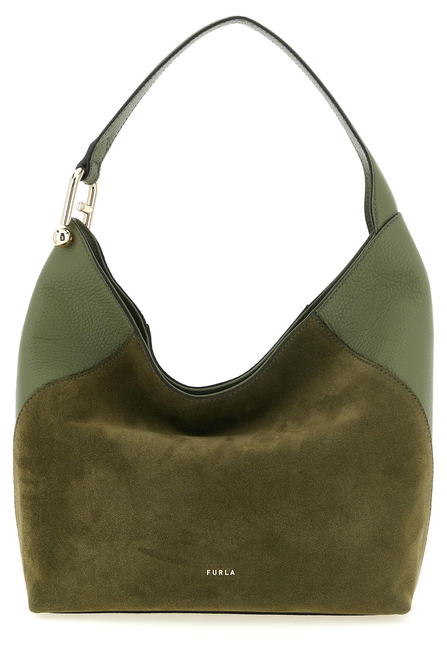 Furla Lara M Hobo bicolor grün Wildleder Leder Arcosfera