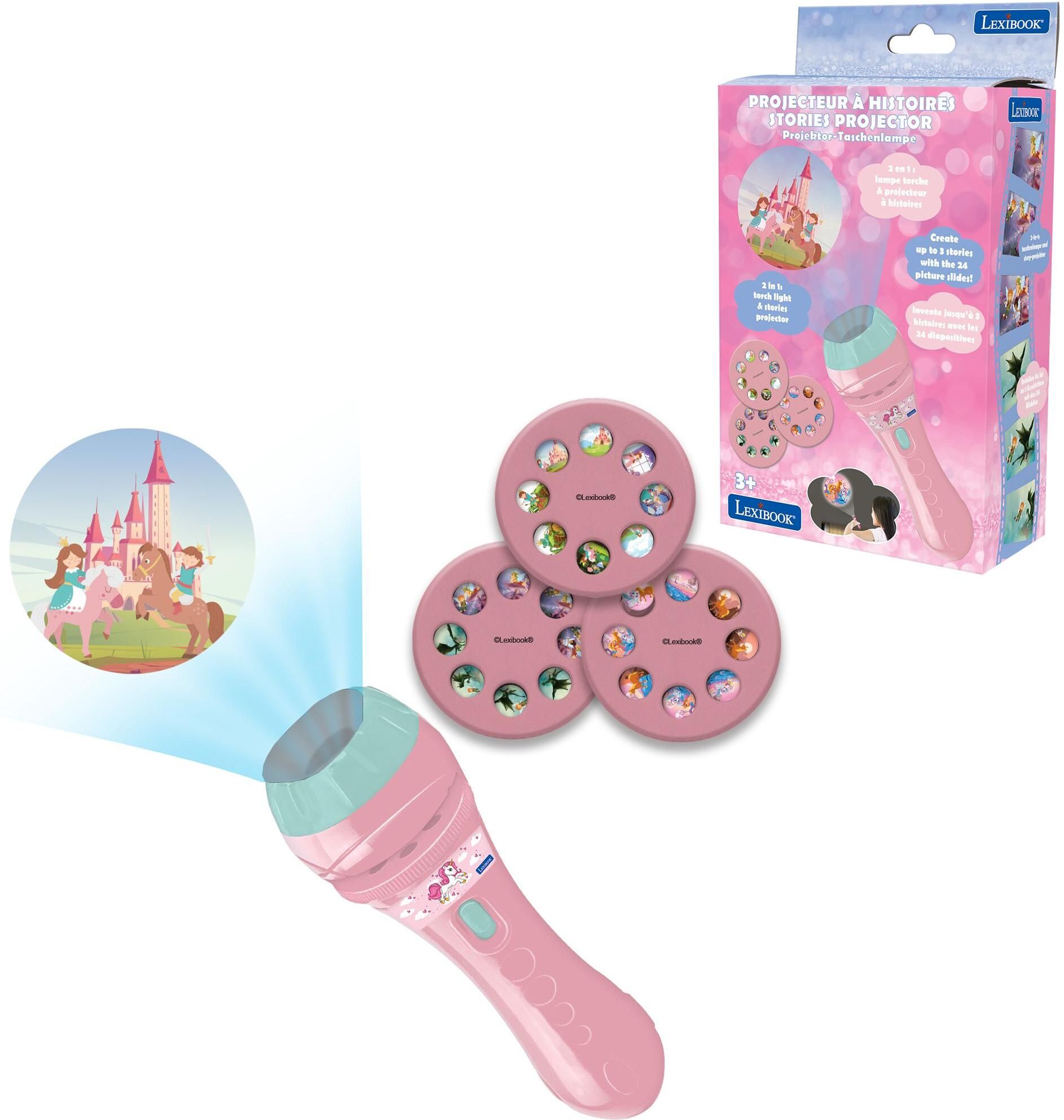 Lexibook - Unicorn Stories Projector and Torch Light - (LTC050UNI)