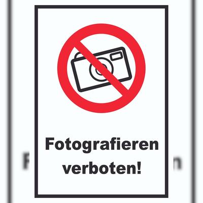 HB-Druck Fotografieren verboten Schild Keine Photos A3 (297x420mm)
