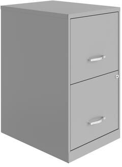 Space Solutions 18in. 2 Drawer Metal File Cabinet, Arctic Silver