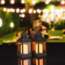 Relaxdays 4 x LED Laterne Weiß,Schwarz,Transparent