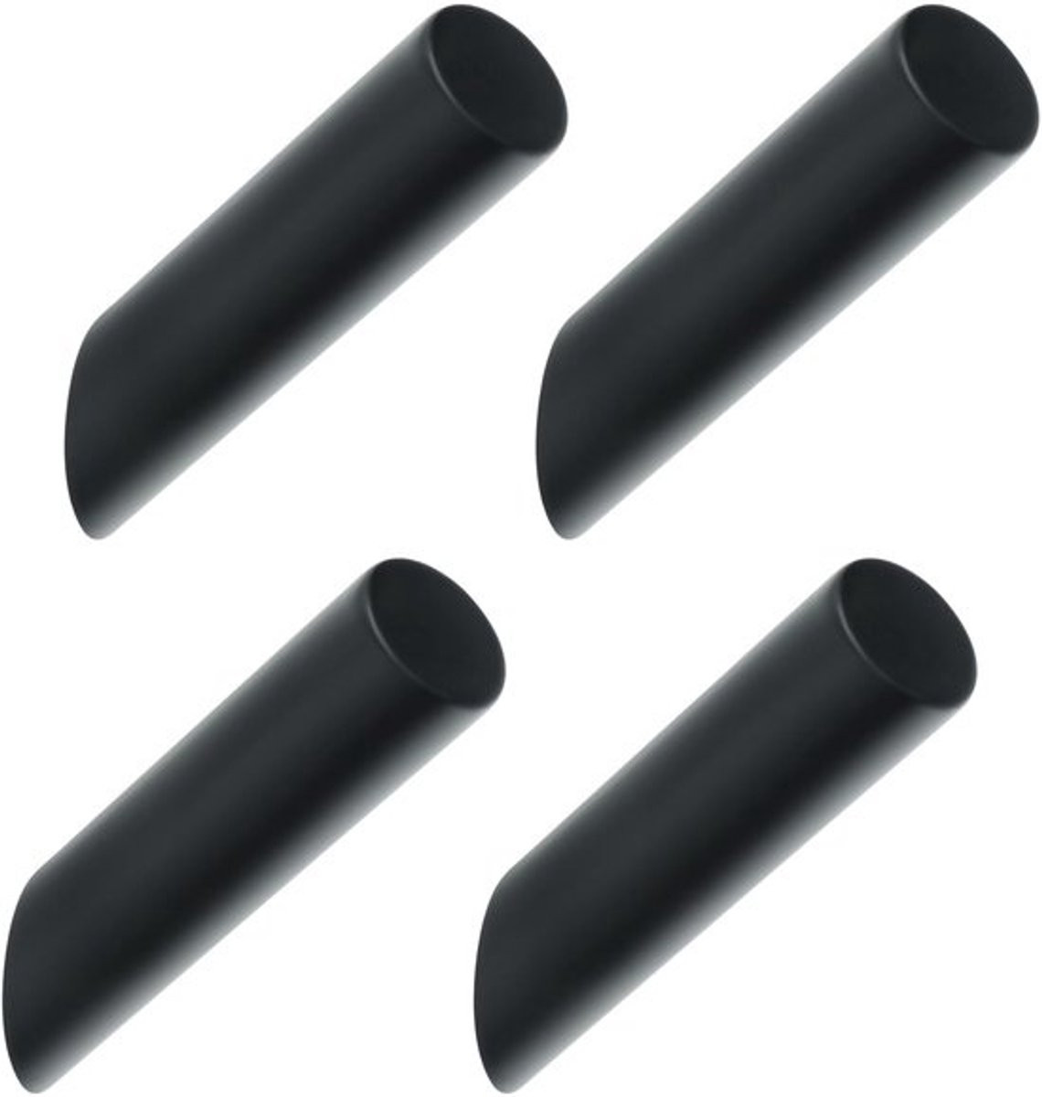 Dailygoods Mooche set van 4 roestvrijstalen wandhaken, zwart