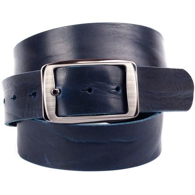 Ledergürtel ANTHONI CROWN, Damen, Gr. 95, blau, Leder, genarbt, unifarben, Gürtel Ledergürtel, pflanzlich gegerbtes Leder