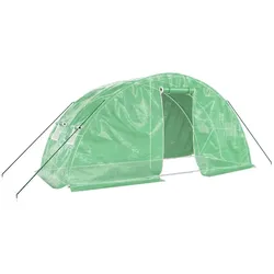 Helloshop26 - Gewächshauszelt/Überdachung für Pflanzen Blumen und Gemüse mit Stahlrahmen 10 m2 5 x 2 x 2,3 m grün