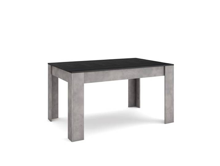 Skraut Home Esszimmertisch Küchentisch, Esstisch 140x90x76 cm Für 6 Gäste Stubentisch Moderner Stil Schwarz und Zement