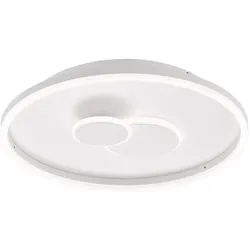 Deckenlampe Leuchten dimmbar über Schalter weiß LED Deckenlampe rund Wohnzimmer, Metall Kunststoff, 27W 1800lm, DxH 40x7 cm; WOFI 11246