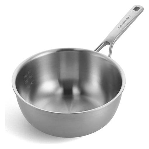 KitchenAid Chefs Pfanne Kasserolle (CC006025-001) (Stielkasserolle, Edelstahl, 24 x 26.30 cm) (CC006025-001)