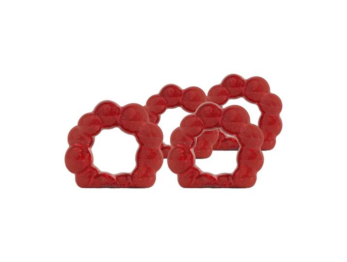 Byon Rond de serviette Porto lot de 4 Rouge