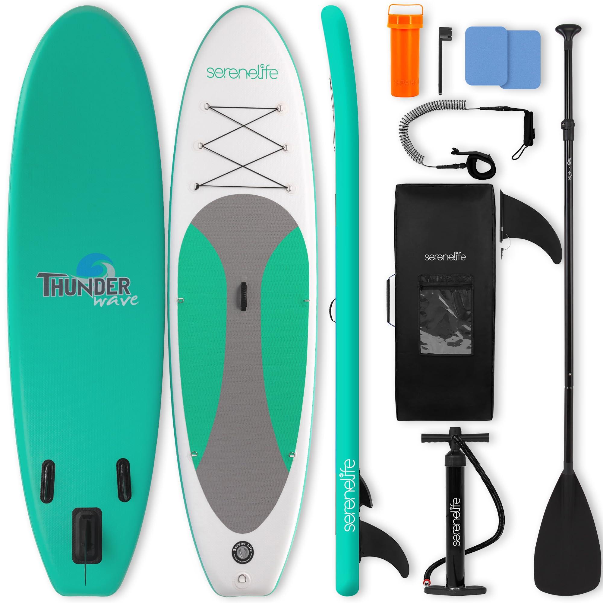 Aufblasbares SUP-Board, Grün - 305 cm lang - 81 cm breit - Für Yoga, Fitness und Paddleboarding