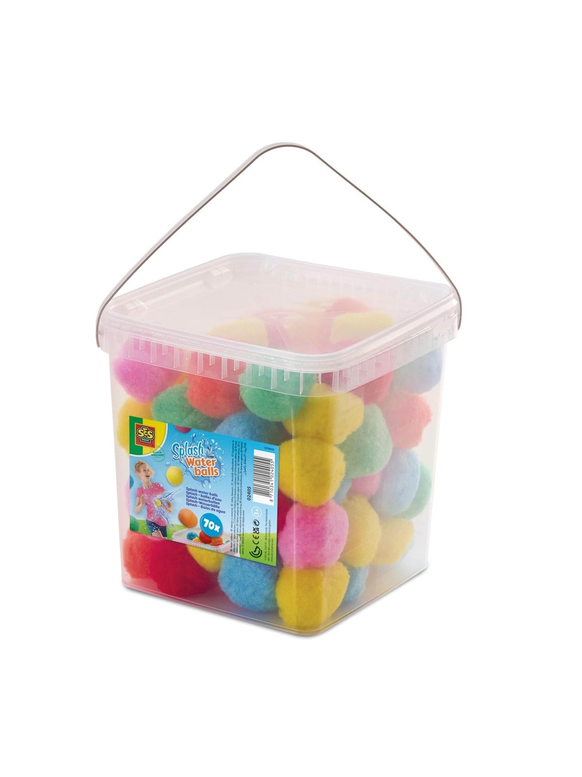 SES Creative Lots of Splash Balls - 70 Reusable Water Balloons in Bucket