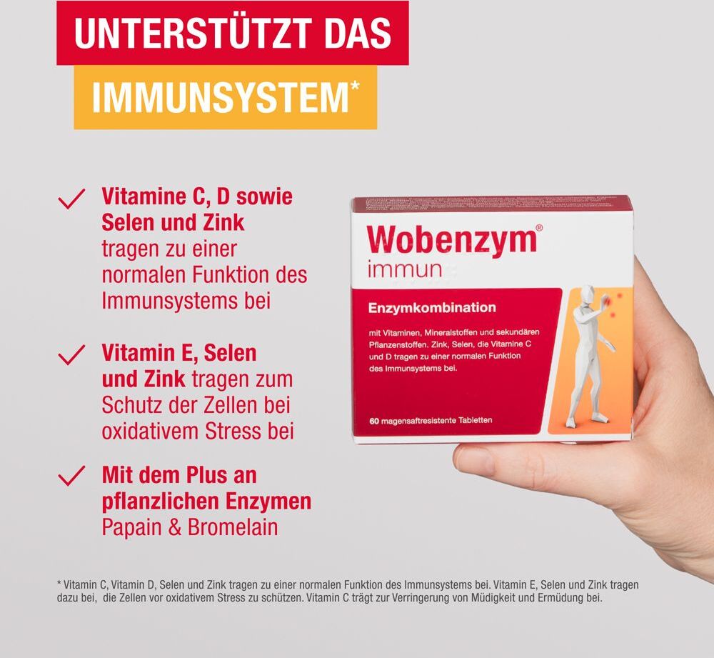 Wobenzym immun magensaftresistente Tabletten 120 St magensaftresistent