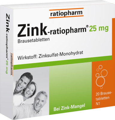 ratiopharm GmbH ZINK-RATIOPHARM 25 mg Brausetabletten 20 St 00813252