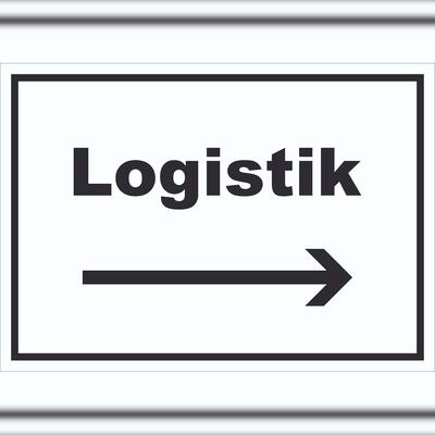HB-Druck Logistik Schild mit Text und Richtungspfeil rechts Transport Versand waagerecht A3 (297x420mm)
