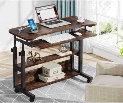 Bluebell Height Adjustable Portable Desk with Power Outlets