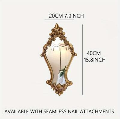 Fusion Finds Vintage Carved Wall Mirror Decorative Vanity & Antique Style Home Accent Frame 1