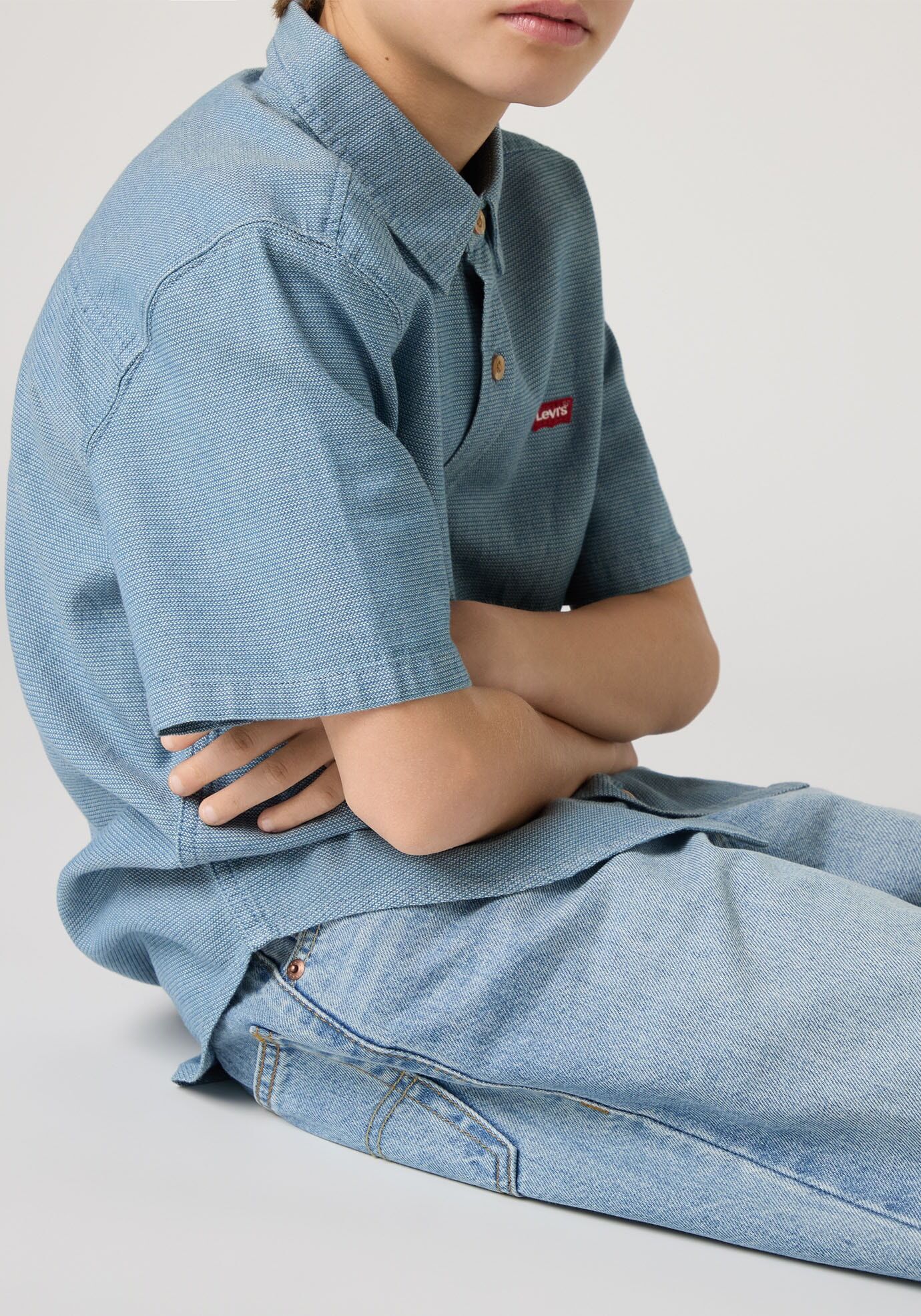 Jeansshorts LEVI'S KIDS, Jungen, Gr. 14 (164), N-Gr, from scratch, Denim/Jeans, Obermaterial: 100% Baumwolle, kurz, Jeans Jeansshorts, aus robustem Baumwolldenim from scratch 14 (164), N-Gr