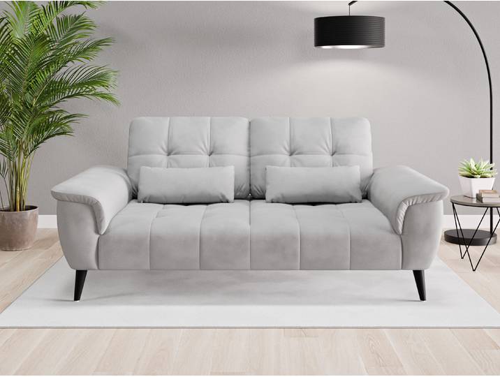 Einzelsofa Tokio - Grau (Achatgrau) - Vintage Velours