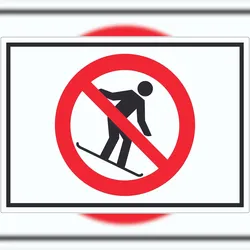 HB-Druck Snowboard fahren verboten Symbol Aufkleber A0 (841x1189mm)