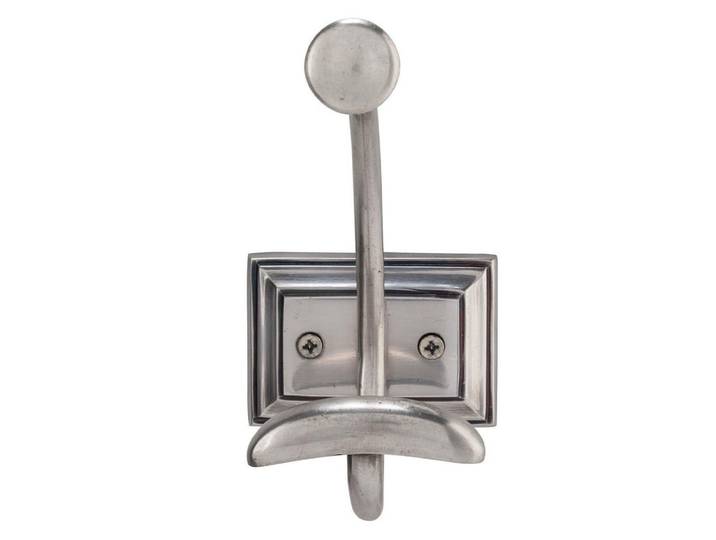 Signature Kleiderhaken 1 Messinghaken - 8/15/17 cm, Silberfarben, Metall, 15x17x8 cm, Garderobe, Garderobenhaken, Kleiderhaken