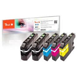 Peach Spar Pack Plus Tintenpatronen, kompatibel zu Brother LC-123VALBP