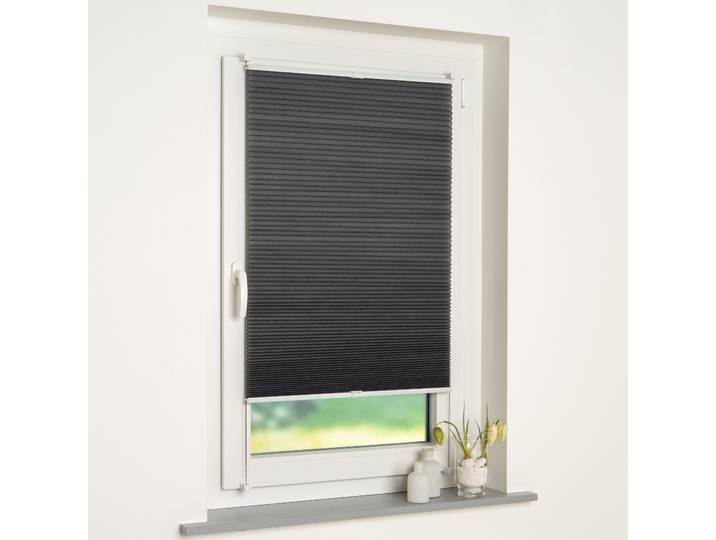 Wabenplissee LIEDECO Liedeco Wabenplissee – Tageslichtqualität, blickdicht , schwarz (grau), B:50cm H:130cm, Plissees, Wabenplissee, Tageslichdurchlässig, blickdicht, Einfache Montage ohne Bohren