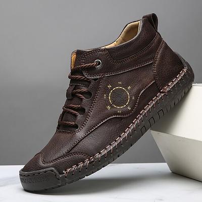 Braune Herren-Sneaker aus Kunstleder mit Schnürung – stilvoll und vielseitig, ideal für Arbeit, Freizeit und Outdoor-Aktivitäten