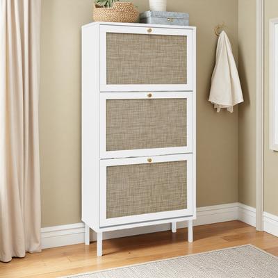 ZWYO HOSIMU 3-Doors Shoe Cabinet with Storage Shelves for Living Room
