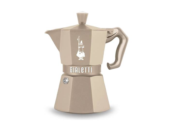 Bialetti Cafetière Moka exclusive Bialetti induction Beige, 3 tasses