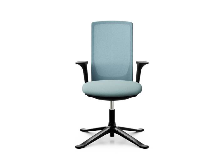 Konferenzstuhl HAG Futu Mesh Communication 1102-S mit 2D Armlehnen, Blau, Neu - Ergonomisch & Höhenverstellbar
