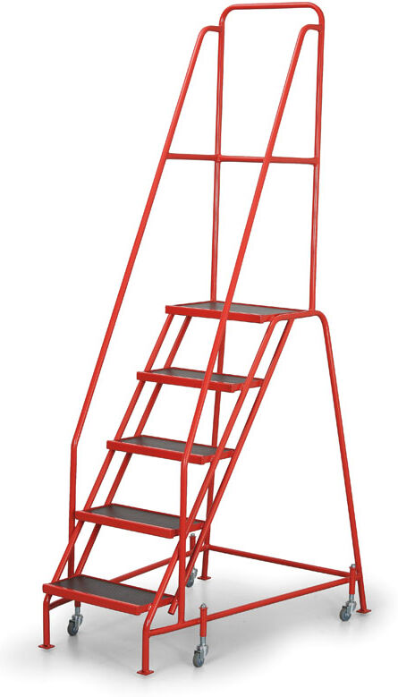 B2B Partner Fahrbare Leiter mit Plattform 1,12 m, 5 Stufen