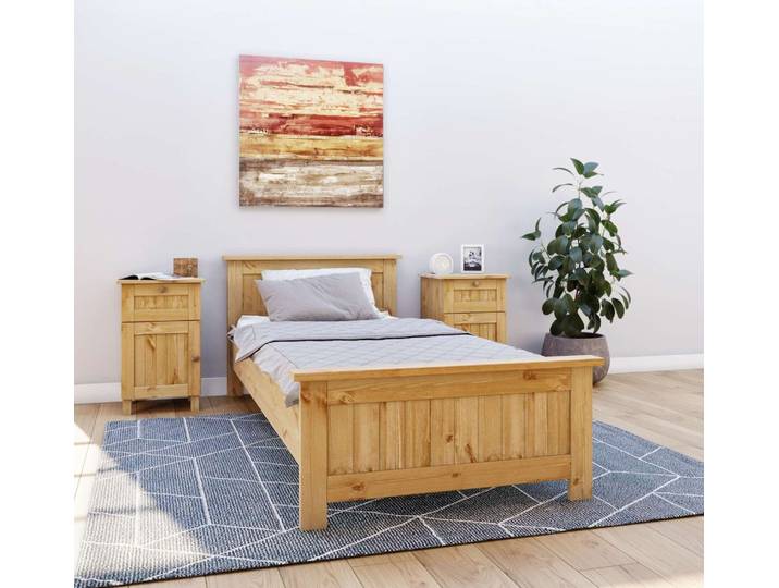 Massivholzbett GOODPRODUCT Juventus, Bett, Massivholzbett, Holzbett, Bettrahmen , beige (natur), B:102cm H:77cm L:208cm, Betten, Massivholzbett, Breite 90 cm, aus massiver Kiefer, FSC-zertifiziert