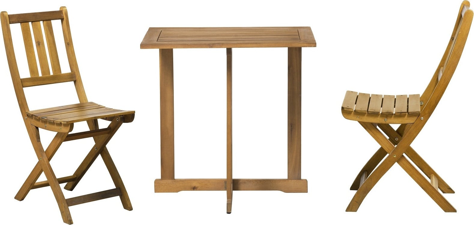Dynamic24 Tuinset van massief hout met inklapbare tafel voor tuin, balkon of terras