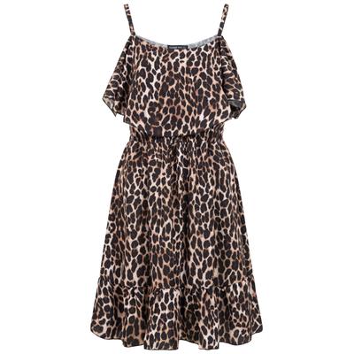 A-Linien-Kleid CLOUD 5IVE "CLOUD 5IVE Summer Dress", Damen, Gr. S, US-Größen, braun, 100% Polyester, loose fit, Kleider
