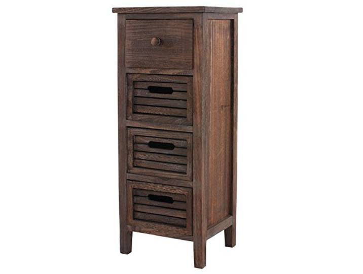 Mendler Kommode T18-AM 74x30x25cm - braun Schubladenschrank, Schrank, 4 Schubladen, Shabby-Look, Vintage