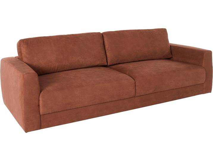 2,5-Sitzer Sofa, Cognac, 236x102 cm, Luxus-Microfaser, Gepolstert, Modern, andas