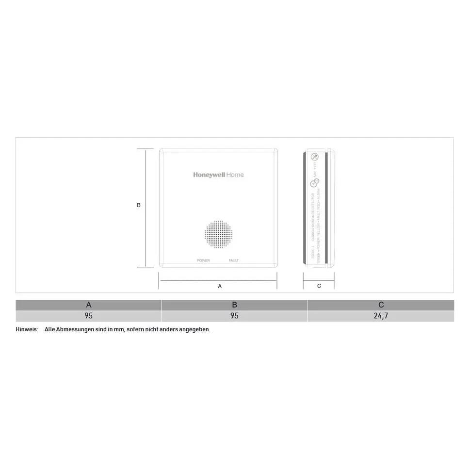 Honeywell Kohlenmonoxidwarnmelder R200C batteriebetrieben, vernetzbar (R200CN1)