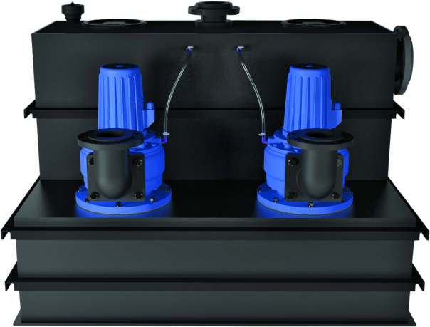 SFA SaniCubic 2 Hochleistung-Hebeanlage CUBIC2SC30T SC3.0T, 3 kW, 400 V, mit 1 Kanalradpumpe, schwarz