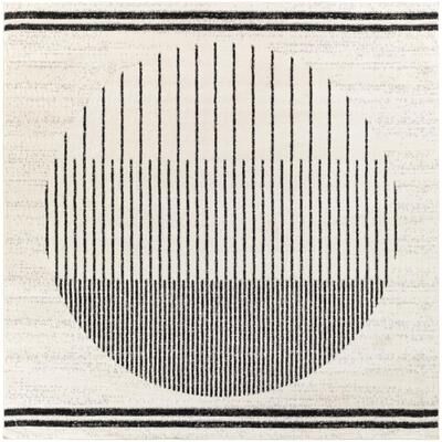 Livabliss Joel Mod Black/Ivory Ombre Geometric Striped Area Rug