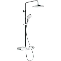 Duravit Shower Systems Duschsystem Shelf 1050 Brausethermostat, 2 Verbraucher, Chrom/Weiß hochglänzend, TH4380008005