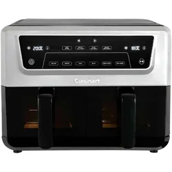 Cuisinart AirTwin, Fritteuse, Schwarz, Silber