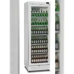KLIMAITALIA Kühler-Präsentation für Getränke 210 Flaschen 50 cl. 560 Dosen 33 cl. LED. T° -2°C/+10°C. Dim. (LxWxH) 60x65,1x186,1 cm. ICOOL401G-SZWHT