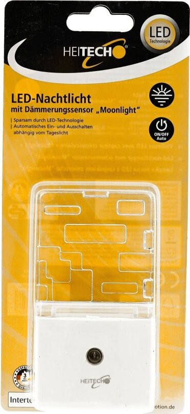 HEITECH LED-nachtlamp met schemersensor voor slaapkamer, kinderkamer of gang