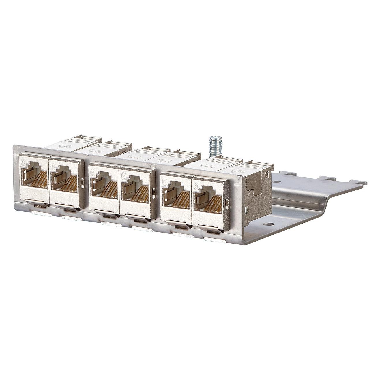 Metz Connect BTR E-DATmodul 6x8(8) 1HE CAT6 Modultraeger mit 6 x E-DAT modul integr. Kabelabfangung mit zusaet... (130922-03-E)
