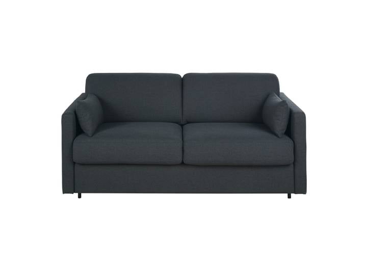 Schlafsofa für 2-3 Personen, anthrazitgrauer Bezug aus gewebtem Polyester, 18 cm Matratze