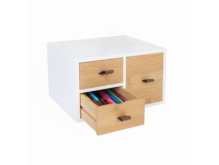 Relaxdays Schubladenbox Bambus mit Schlaufen