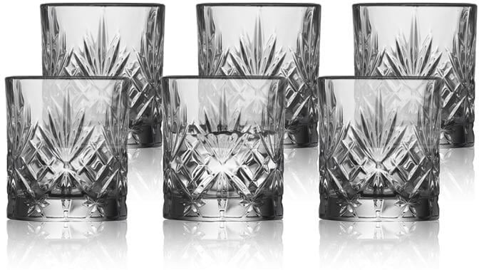 Schnapsglas "Lyngby Melodia 6 Stück, 8 cl", transparent, H:6cm, Kristallglas, Trinkgefässe, Schnapsglas transparent 6cm, 80ml, 6 Stk.