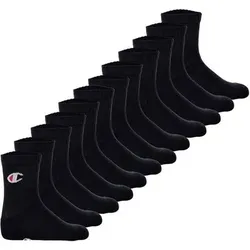 CHAMPION Champion Kinder Socken, 12er Pack - Crew Socken, einfarbig, Größe 31-34 in Schwarz Schwarz